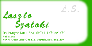 laszlo szaloki business card